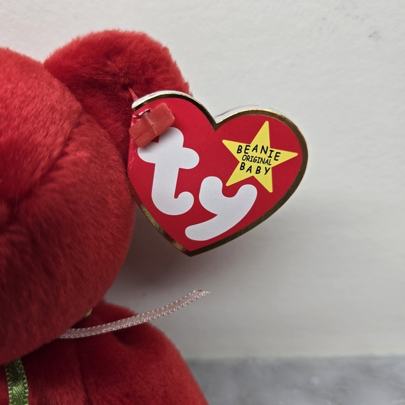 Ty Beanie Baby, Osito the Bear, 1999, USA Exclusive Mexican Flag, Red Bear Plush - Picture 6 of 8